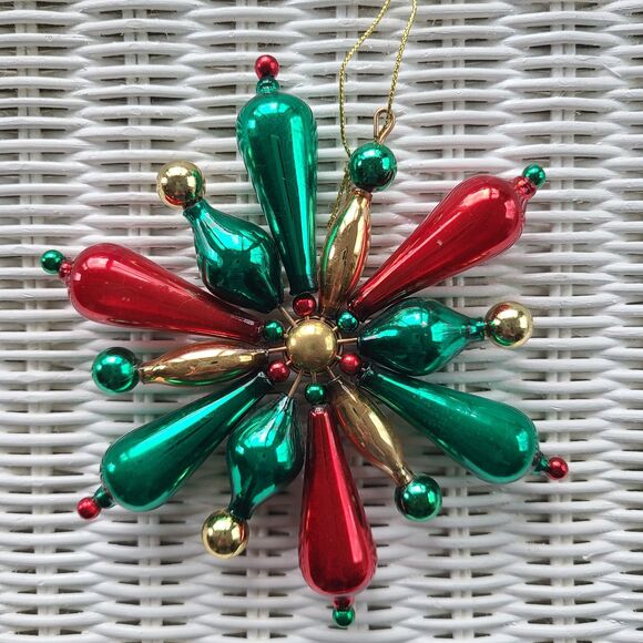 Vintage Avon Gift Collection 1999 Rare Shimmering Bead Ornament Glass Snowflake - Picture 3 of 10